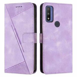 For Motorola G Pure Dream Triangle Leather Phone Case with Lanyard(Purple)