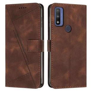 For Motorola G Pure Dream Triangle Leather Phone Case with Lanyard(Brown)