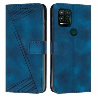 For Motorola Moto G Stylus 5G 2021 Dream Triangle Leather Phone Case with Lanyard(Blue)