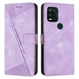 For Motorola Moto G Stylus 5G 2021 Dream Triangle Leather Phone Case with Lanyard(Purple)