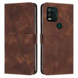 For Motorola Moto G Stylus 5G 2021 Dream Triangle Leather Phone Case with Lanyard(Brown)