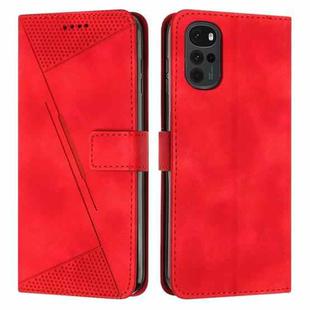 For Motorola Moto G22 Dream Triangle Leather Phone Case with Lanyard(Red)