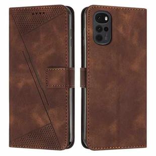 For Motorola Moto G22 Dream Triangle Leather Phone Case with Lanyard(Brown)