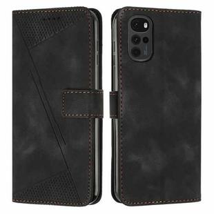 For Motorola Moto G22 Dream Triangle Leather Phone Case with Lanyard(Black)