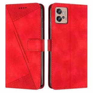 For Motorola Moto G32 Dream Triangle Leather Phone Case with Lanyard(Red)