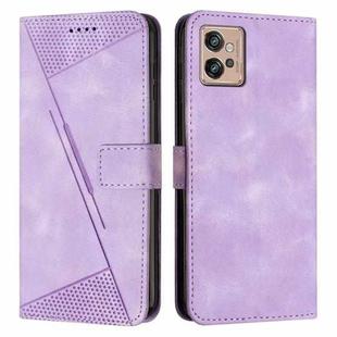 For Motorola Moto G32 Dream Triangle Leather Phone Case with Lanyard(Purple)
