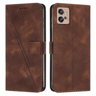 For Motorola Moto G32 Dream Triangle Leather Phone Case with Lanyard(Brown)