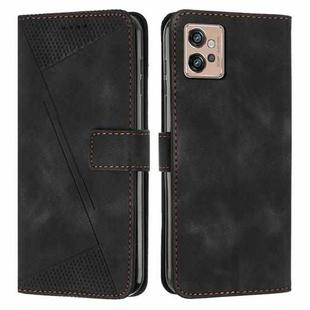 For Motorola Moto G32 Dream Triangle Leather Phone Case with Lanyard(Black)