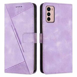 For Motorola Moto G42 Dream Triangle Leather Phone Case with Lanyard(Purple)