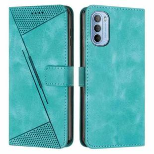 For Motorola Moto G51 5G Dream Triangle Leather Phone Case with Lanyard(Green)