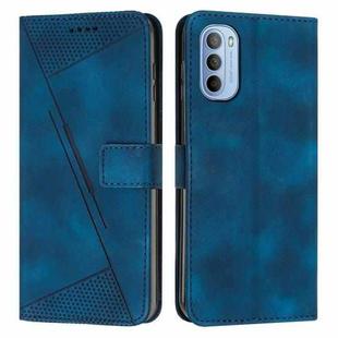For Motorola Moto G52J JP Version Dream Triangle Leather Phone Case with Lanyard(Blue)