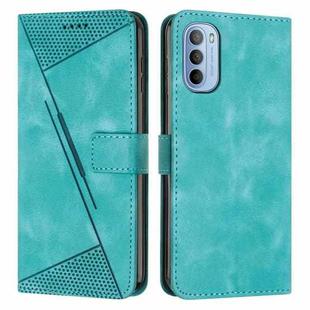 For Motorola Moto G52J JP Version Dream Triangle Leather Phone Case with Lanyard(Green)