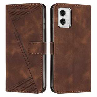 For Motorola Moto G53 / G13 Dream Triangle Leather Phone Case with Lanyard(Brown)