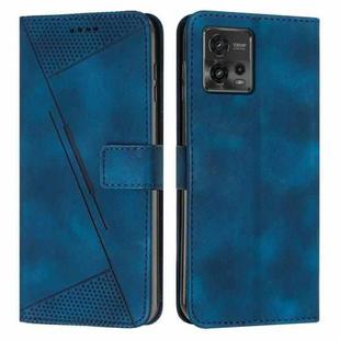 For Motorola Moto G72 Dream Triangle Leather Phone Case with Lanyard(Blue)