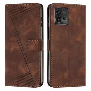 For Motorola Moto G72 Dream Triangle Leather Phone Case with Lanyard(Brown)