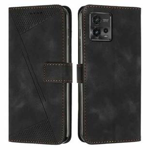 For Motorola Moto G72 Dream Triangle Leather Phone Case with Lanyard(Black)