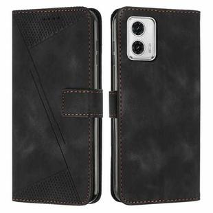 For Motorola Moto G73 Dream Triangle Leather Phone Case with Lanyard(Black)