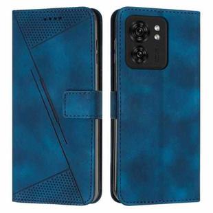 For Motorola Edge 40 Dream Triangle Leather Phone Case with Lanyard(Blue)