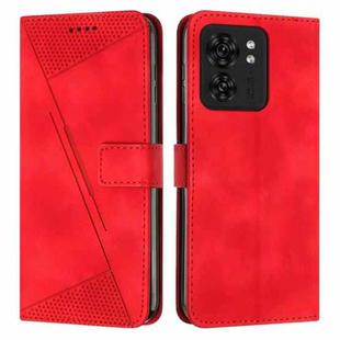 For Motorola Edge 40 Dream Triangle Leather Phone Case with Lanyard(Red)