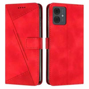 For Motorola Moto G14 Dream Triangle Leather Phone Case with Lanyard(Red)