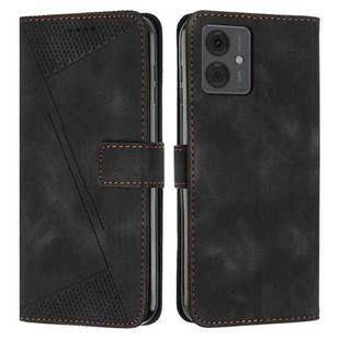 For Motorola Moto G14 Dream Triangle Leather Phone Case with Lanyard(Black)