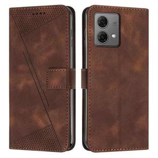 For Motorola Edge 40 Neo Dream Triangle Leather Phone Case with Lanyard(Brown)