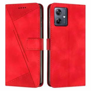 For Motorola Moto G54 Dream Triangle Leather Phone Case with Lanyard(Red)