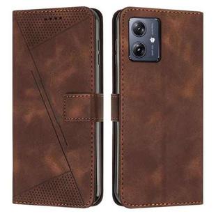 For Motorola Moto G54 Dream Triangle Leather Phone Case with Lanyard(Brown)