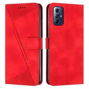 For Motorola Moto G Play 2024 Dream Triangle Leather Phone Case with Lanyard(Red)