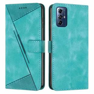 For Motorola Moto G Play 2024 Dream Triangle Leather Phone Case with Lanyard(Green)