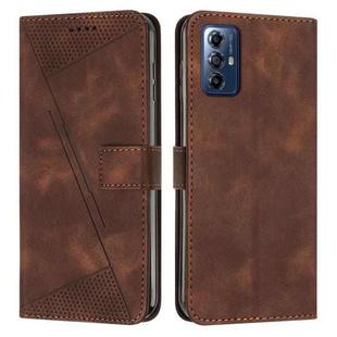 For Motorola Moto G Play 2024 Dream Triangle Leather Phone Case with Lanyard(Brown)