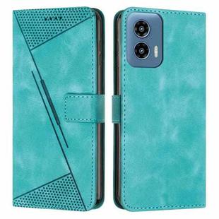 For Motorola Moto G Play 5G 2024/Moto G 5G 2024 Dream Triangle Leather Phone Case with Lanyard(Green)