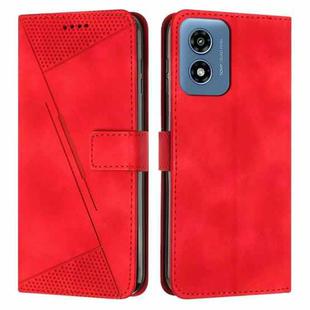 For Motorola Moto G04/G24 Dream Triangle Leather Phone Case with Lanyard(Red)