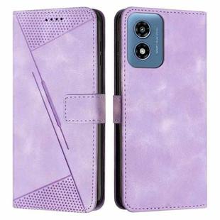 For Motorola Moto G04/G24 Dream Triangle Leather Phone Case with Lanyard(Purple)