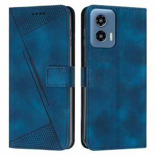 For Motorola Moto G34 5G Dream Triangle Leather Phone Case with Lanyard(Blue)