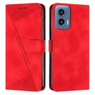 For Motorola Moto G34 5G Dream Triangle Leather Phone Case with Lanyard(Red)