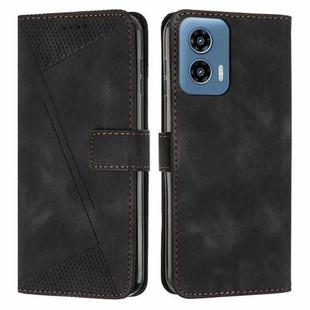 For Motorola Moto G34 5G Dream Triangle Leather Phone Case with Lanyard(Black)