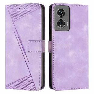 For Motorola Edge 50 Fusion Dream Triangle Leather Phone Case with Lanyard(Purple)