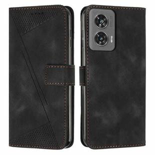 For Motorola Edge 50 Fusion Dream Triangle Leather Phone Case with Lanyard(Black)