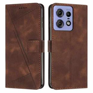For Motorola Edge 50 Ultra Dream Triangle Leather Phone Case with Lanyard(Brown)