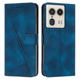 For Motorola Edge 50 Pro Dream Triangle Leather Phone Case with Lanyard(Blue)