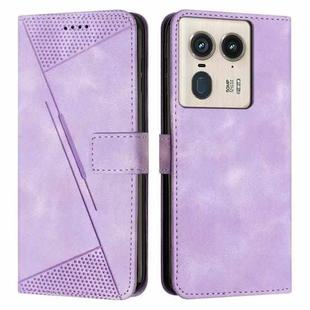 For Motorola Edge 50 Pro Dream Triangle Leather Phone Case with Lanyard(Purple)