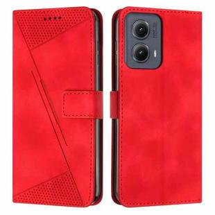 For Motorola Edge 2024 Dream Triangle Leather Phone Case with Lanyard(Red)