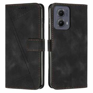 For Motorola Edge 2024 Dream Triangle Leather Phone Case with Lanyard(Black)