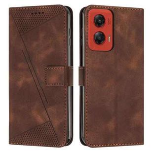 For Motorola Moto G Stylus 5G 2024 Dream Triangle Leather Phone Case with Lanyard(Brown)