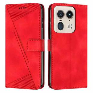 For Motorola Moto X50 Ultra Dream Triangle Leather Phone Case with Lanyard(Red)