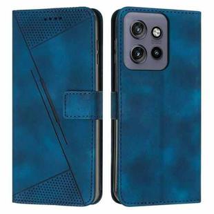 For Motorola Edge 50 Neo Dream Triangle Leather Phone Case with Lanyard(Blue)