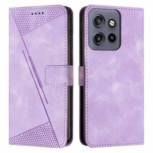 For Motorola Edge 50 Neo Dream Triangle Leather Phone Case with Lanyard(Purple)