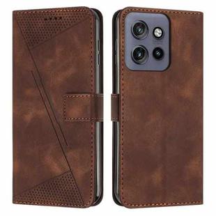 For Motorola Edge 50 Neo Dream Triangle Leather Phone Case with Lanyard(Brown)