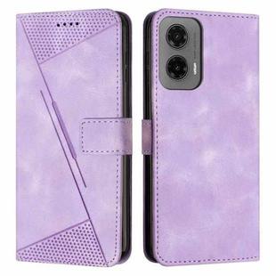 For Motorola Moto G35 Dream Triangle Leather Phone Case with Lanyard(Purple)